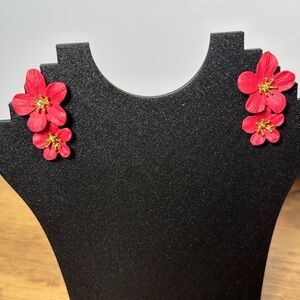 5 for 25 Red Floral Statement Earrings - Women Jewelry